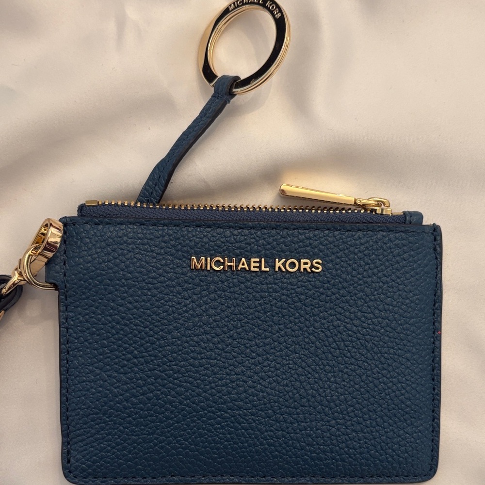 Michael Kors Blue Wristlet with Gold Accents - Picture 4 of 7